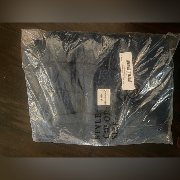 Women’s Dark Wash Denim Wide Leg Jumpsuit - Picture 4 of 4